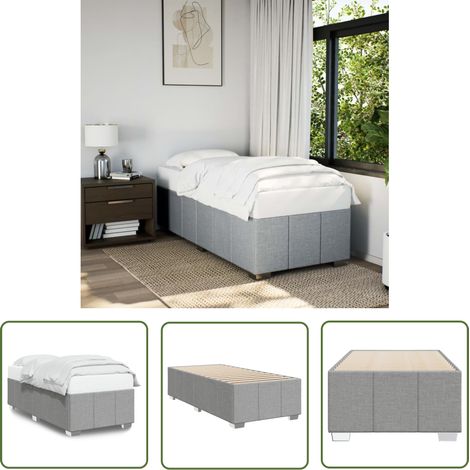 vidaXL Bettgestell ohne Matratze Hellgrau 90x200 cm Stoff