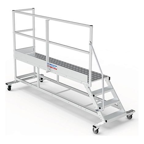 Piattaforma con ruote 4 gradini - Altezza massima di lavoro 2.80m - PTF254G