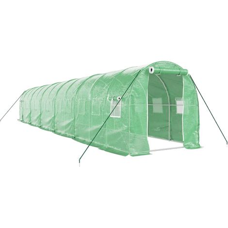 Maison Exclusive - Serra con Telaio in Acciaio Verde 24 m² 12x2x2 m
