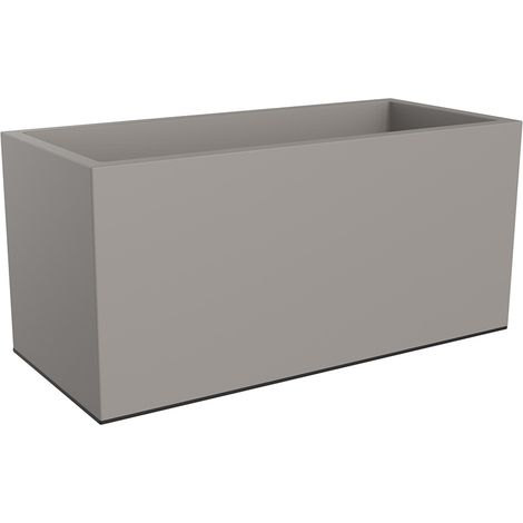 Pot Vivo Mat Rectangle Avec Roues 90cm Gris Chaud - Elho (1/5)