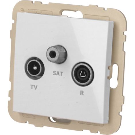 Prise TV + FM + SAT blanc Efapel Logus 90