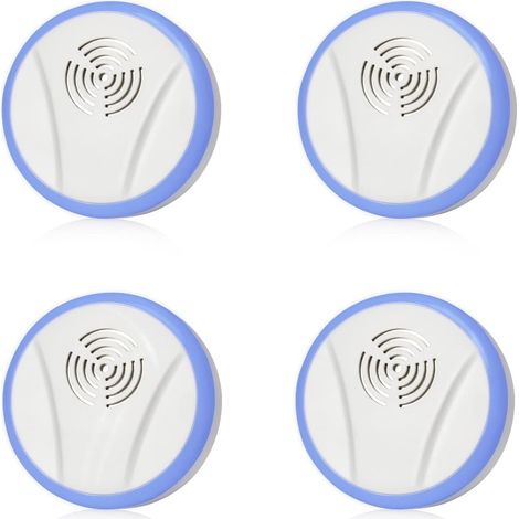 JSSEVN-Répulsif Ultrason Moustique Lot De 4, à ultrasons insectifuge électronique et Anti-rongeurs pour Rongeurs Souris Moustique Cafard Araignée Mouche (1/5)