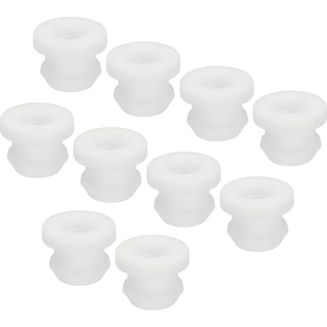 10pcs Bouton-pression Caoutchouc Œillet Dia 8mm ID 5.5mm Blanc (1/5)