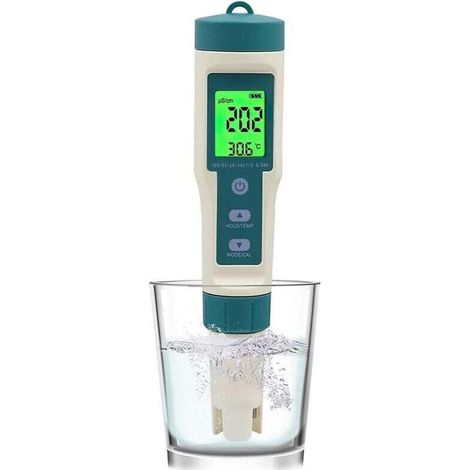 8-in-1 Elektronisches pH-Meter für Pools, PH/TDS/SALT/SG/ORP/EC/TEMP/H2-Tester, Wasserqualitätstester für Schwimmbadwasser, Spa, Aquarium, Trinkwasser, Hydrokultur