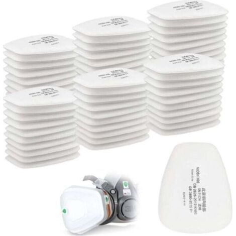 Lot de 60 filtres en coton 3M, filtres pour masques faciaux complets, filtres à insert 5N11 CN, filtres en coton pour filtres 6000, 6200, 6800, 7501, 7502, FF402 (blancs) FLITI (1/4)
