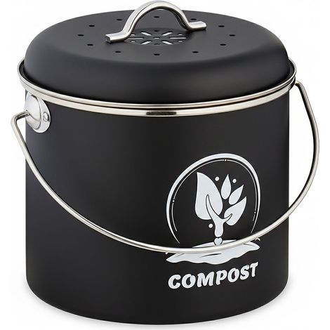Compostiera da cucina da 3,5 litri con filtro a carbone attivo.