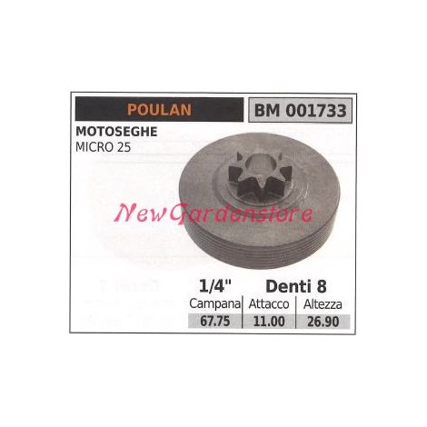 Pignone POULAN motore motosega MICRO 25 1/4' denti 8 001733