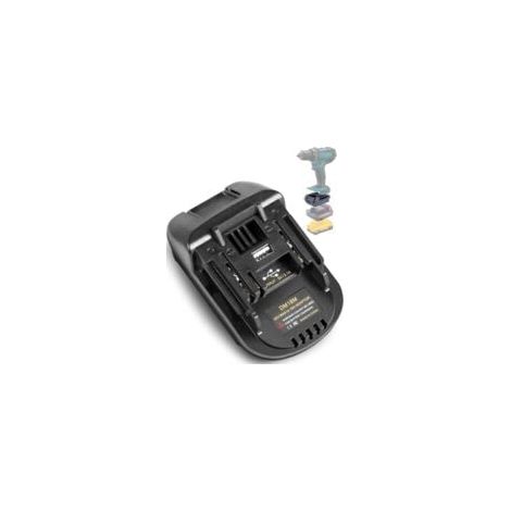 Adaptateur de batterie TPDL DM18M pour outils à batterie Makita 18 V, adaptateur TPDL avec port USB pour convertir en batterie Dewalt 20 V, pour batterie Milwaukee M18 18 V en outils Makita, (Radio (1/5)