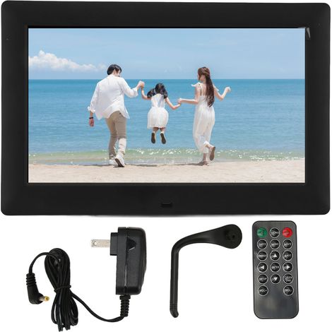 10.1 Pouces Cadre Photo Numérique Télécommande Cadre 1024x600 Résolution Écran IPS Vidéos Partagées pour Réunion Familiale Anniversaire 100-240V Prise US (1/5)