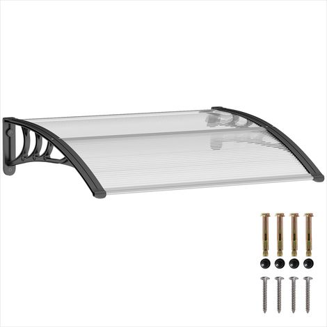 Store banne auvent de porte 100 x 75 cm polycarbonate anti-UV (1/5)