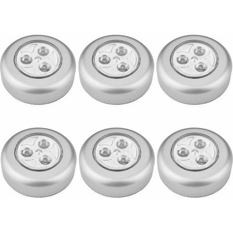 Lampes LED autocollantes à piles, veilleuse LED autocollante alimentée par 3 piles / Piles pour armoire / placard / étagère / entrée / cuisine / couloir (1/5)