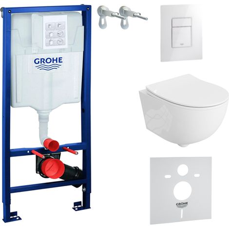 GROHE WC Set mit Vorwandelement, Wand-WC und Spülknopf (1/5)