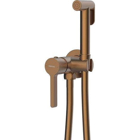 Sapho Iconic - Grifo empotrado para bidé, con ducha Stop, cobre mate AF040PG (1/3)