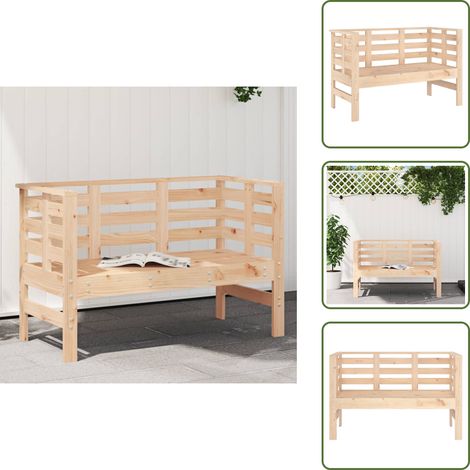 The Living Store Gartenbank 111,5x53x71 cm Massivholz Kiefer - Holzbank
