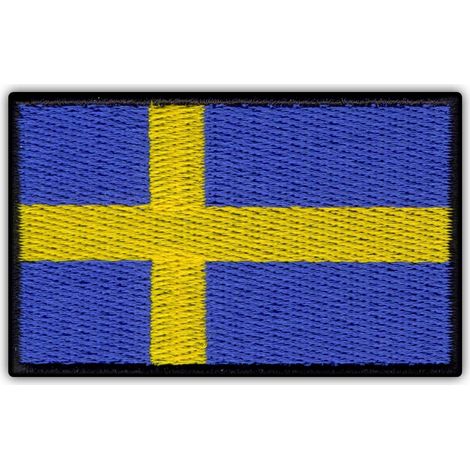Aufnäher mit schwedischer Flagge – Groß – zum Aufbügeln/Heißsiegeln – Gestickter Aufnäher/Abzeichen/Emblem