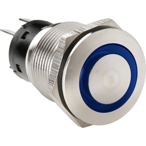 Interruttore a pulsante con spia a Led, 12/24V - Blu (1/5)