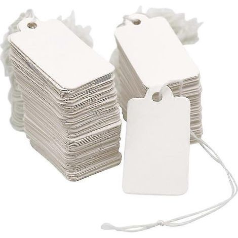 300 Preisschilder mit Schnur – Schmuck-Preisschilder – Blanko-Preisschilder – Bekleidungs-Preisschilder (1/5)