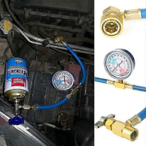 Kit de recharge R134a pour climatisation automobile avec manomètre (manomètre uniquement) (1/4)