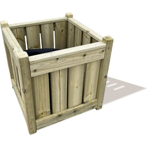 Multi Pack of 2 - Elegant Square Planter - Timber - L50 x W50 x H49 cm - Fully Assembled
