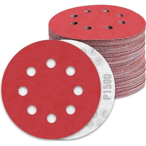 Schleifpapier 125mm Klett 8 Loch Exzenterschleifer 1500 P1500 (1/5)