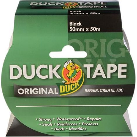 Shurtape Duck Tape® Original 50mm x 50m Black - Heavy-Duty Adhesive Tape for Crafting, Repairs, and DIY Projects (1/4)