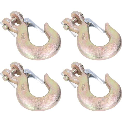 Lot de 4 crochets à fermeture rapide à levier G70 1.95t acier allié étamé doré pour remorquage et levage (1/5)