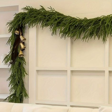 Guirlande De Noël - Guirlande Artificielle En Plastique - Pour Table Cheminée Mur - 180 cm - Vert - 1 Pièce (1/5)