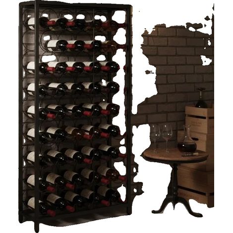 Cave à vin, capacité de 45 bouteilles, design gain de place, noir (1/2)