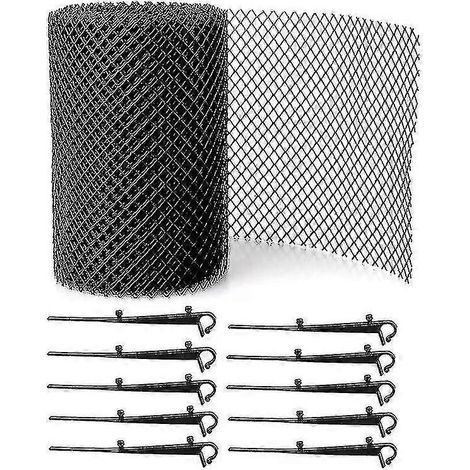 12 mètres de grillage pour gouttière Rob [+ 20 crochets + 2 grilles 6 m x 16 cm inclus] Toiture + Feuille (1/2)