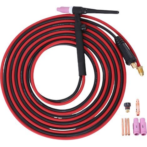 Pistolet TIG refroidi par air pour soudeur ARC200 MIG200 MIG250, torche de soudage à l'argon de type fendu 150 A avec tuyau de 5 m, connecteur rapide 35-50 mm² (1/5)