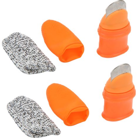 Couteau à pouce léger pour cueillette de légumes avec protège-doigts en caoutchouc nylon (1/5)
