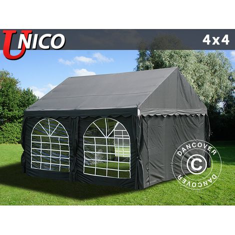 Partyzelt UNICO 4x4m, Schwarz - Dancover