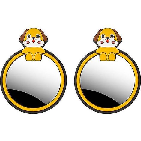 miroir De Voiture Auxiliaire 2pcs - Little Fat Dog, 360 Degree Adjustable Wide Angle Blind Spot Mirror, Suction Cup Small Round Car Mirror (1/5)