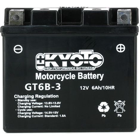 Batterie KYOTO GT6B-3 SLA-AGM - Sans Entretien - Prête à l'Emploi (1/2)