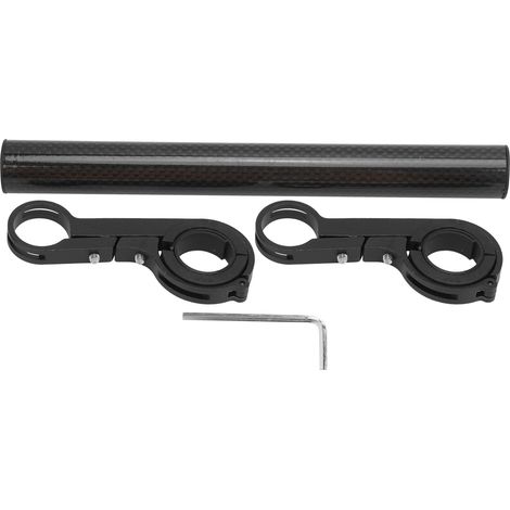 Support de guidon vélo noir 20CM pour fixation phare avant, rallonge tube carbone, support de lumière vélo, monture de barre. (1/5)