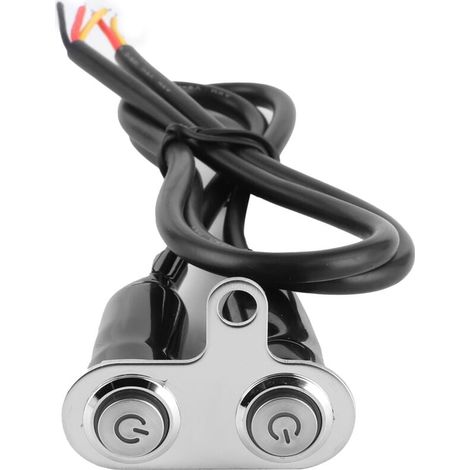 Interrupteur de Guidon de Moto en Acier Inoxydable 12V, Support de Modification LED, Bouton Poussoir de Commande (2 interrupteur) (1/4)