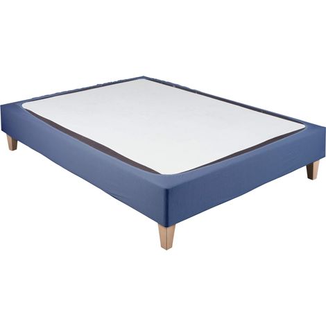 Cache-sommier coton jersey bleu océan 140x200