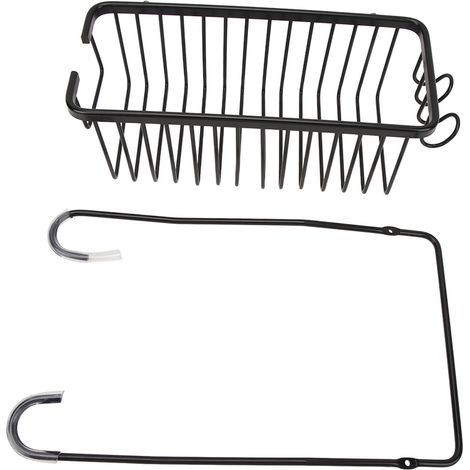Hängendes Badezimmerregal – Großes Fassungsvermögen, Wandorganizer aus schwarzem Aluminium (1/5)
