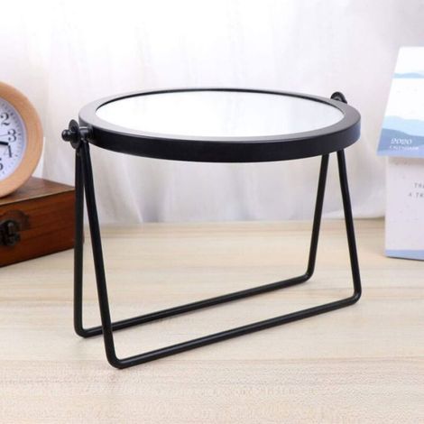 Miroir de maquillage - - - Rond - Cadre métallique - Stable et portable 20,5x21,5x5 cm (1/4)