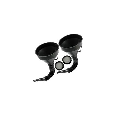 Lot de 2 entonnoirs à huile flexibles avec buse, diamètre 17 cm, noir –