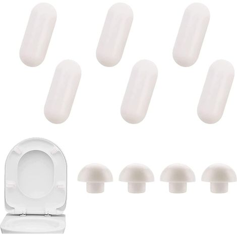 Tampon Universel pour Siège Toilette, Tampon Abattant WC, 10 Pièces Pare-Chocs de Siège de Toilette pour La Maison, l'hôtel, l'hôpital, l'ensemble de Toilette Scolaire (1/5)