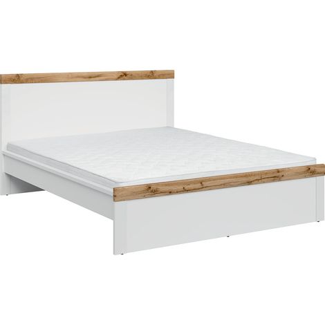 Letto matrimoniale Hella bianco e marrone 160x200cm (1/5)
