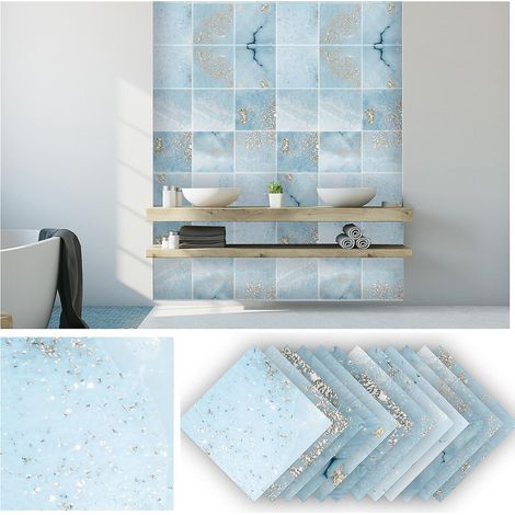 12pcs 20cm Gstickers Carrelage Credence Adhesive Pour Cuisine Stickers Muraux Auto-adhsif Rsistant L'huile Impermable L'eau Rutilisable Amovibl (1/5)