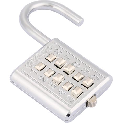 Cadenas à combinaison 5 chiffres en alliage de zinc, argenté, pour porte, école, salle de sport, clôture, placard (1/5)