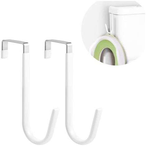 CCYKXA 2pcs No-Drill Door Hooks, Multifunctional Z-Shaped Door Hangers, No-Drill Hook for Clothes, Wardrobes, Hanging Potty Training Seats (White) (1/5)