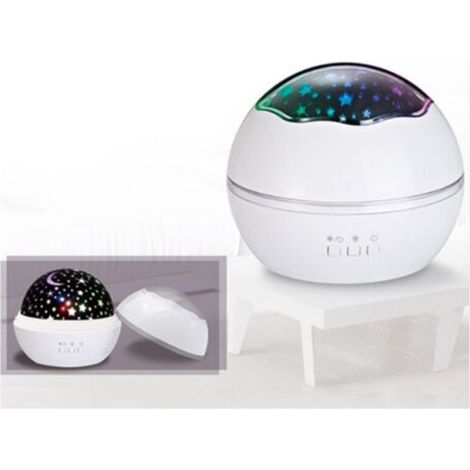 Luce notturna bianca con proiettore di stelle, luce notturna decorativa per la camera da letto, il miglior regalo per bambini