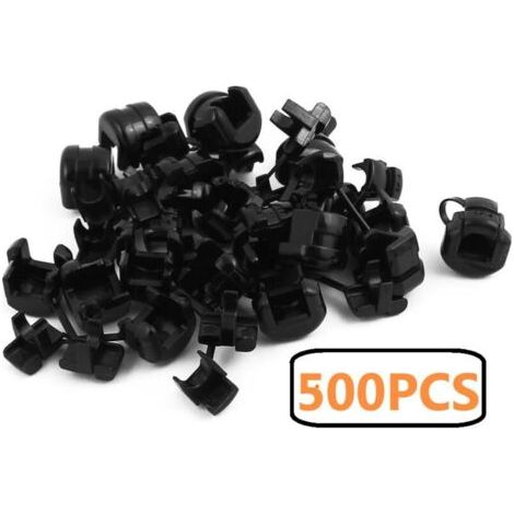 500 Stück 5P-4 Runde Kabelsicherheitsöse, 11 mm Durchmesser, Schwarz (5P-4 Kabel, 11 mm Durchmesser, Schwarz) MUMU