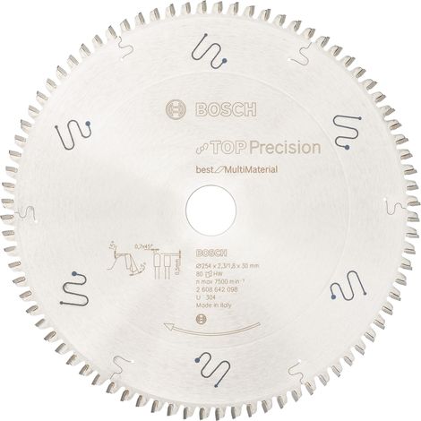 Disco de Sierra Circular BOSCH Top Precisión Best para Multi Material 254x30x2.3 mm (1/3)