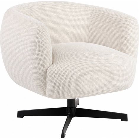 Fauteuil lounge pivotant beige au confort enveloppant - beige blockweave (1/5)