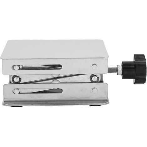 Plate-forme élévatrice en acier inoxydable pour laboratoire – support à ciseaux 100 × 100 mm, hauteur réglable, robuste et précis (1/5)